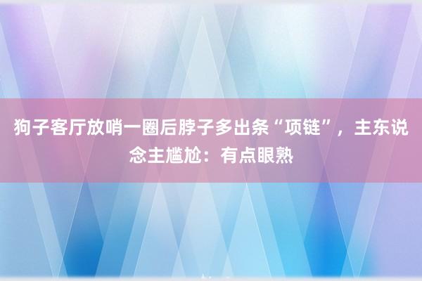 狗子客厅放哨一圈后脖子多出条“项链”，主东说念主尴尬：有点眼熟