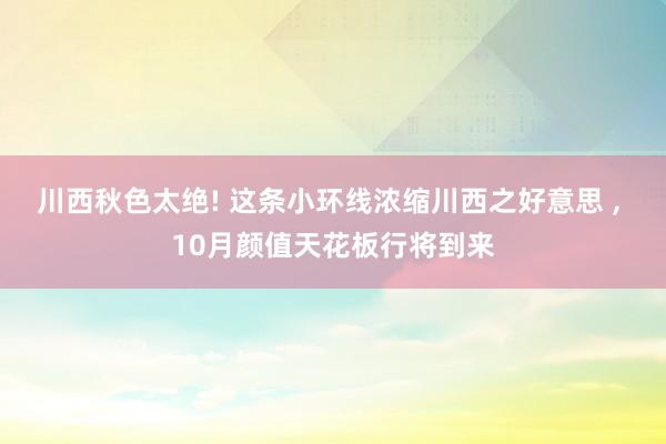 川西秋色太绝! 这条小环线浓缩川西之好意思 , 10月颜值天花板行将到来