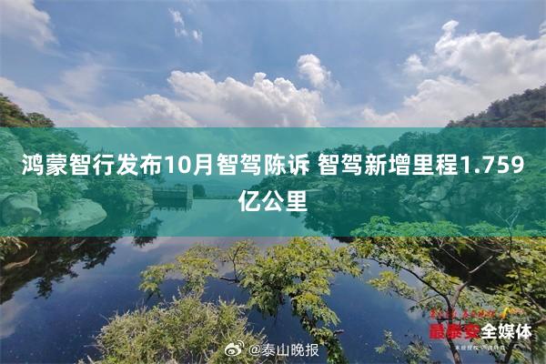 鸿蒙智行发布10月智驾陈诉 智驾新增里程1.759亿公里